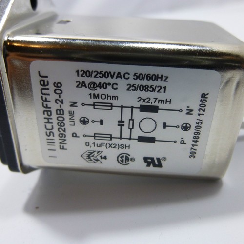 SCHAFFNER FN9260B-2-06 Power Entry Module Filter w/Fuse Holder 2A Fast-On - 第 1/9 張圖片
