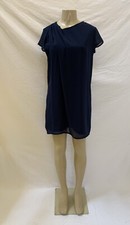 Zara Woman Size Medium Navy Blue Cap Sleeve Mini Tunic/Shift Dress