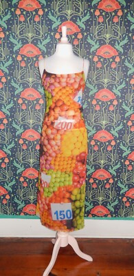 Zara Midi Dress Fruit Stand Printed Mesh Knit Pencil Nwt XS/S | eBay