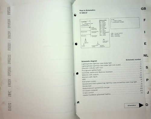 Vtg Original BMW K1200 LT (AB Model '99) Electrical Circuit Diagrams Manual - Picture 4 of 6