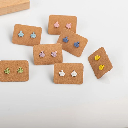 Pair Chess Queen Ceramic Stud Earrings - Picture 2 of 5