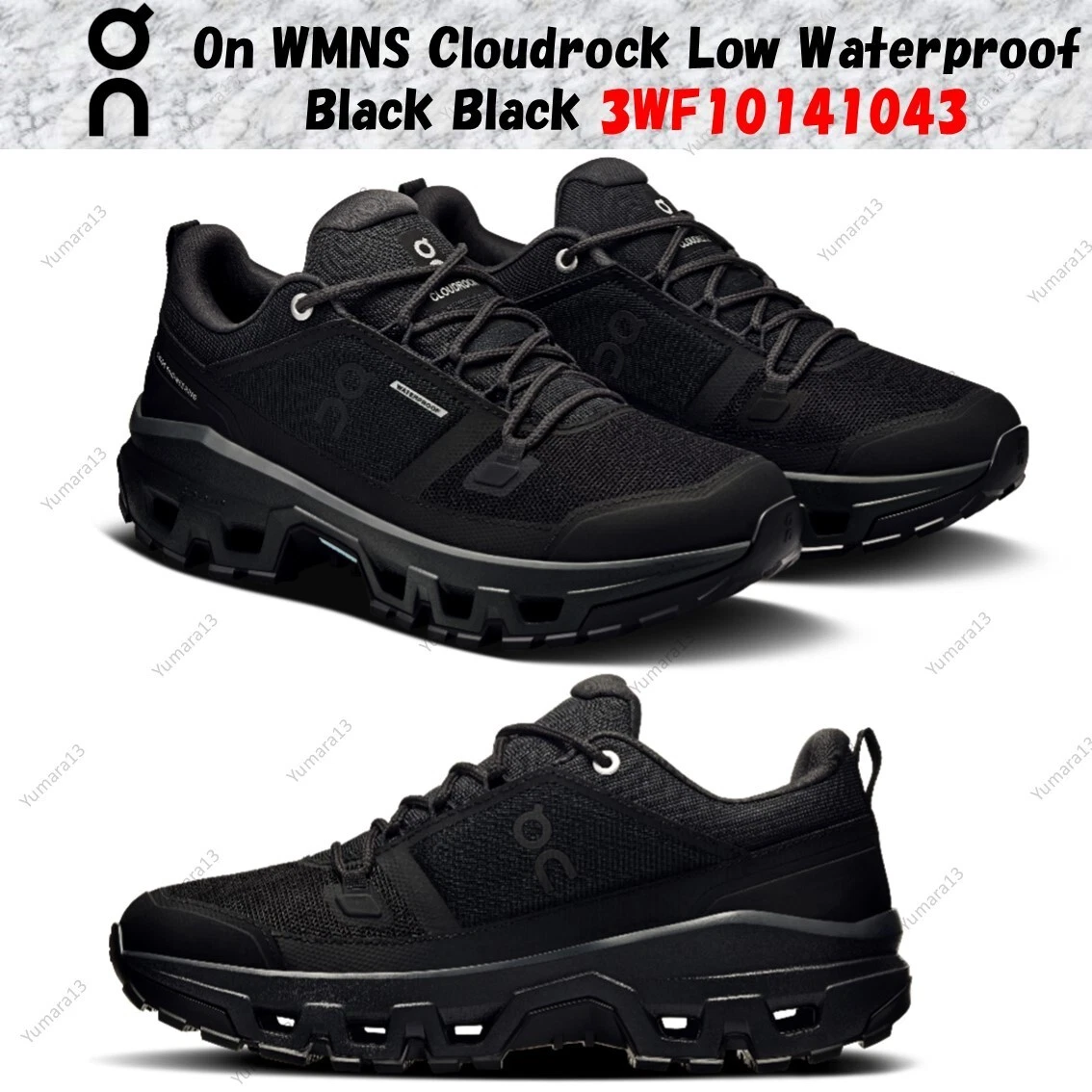ON Cloudrock Waterproof Low Triple Black W for sale | eBay