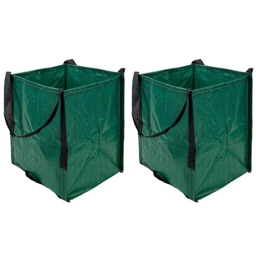 22 Gal. Green Polypropylene Storage Tote Reusable Lawn and Leaf Trash Bag (2-Cou
