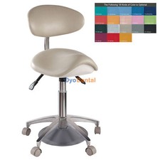 PU Dental Saddle Chair Mobile Adjustable Doctors Hygienist Assistant Stools