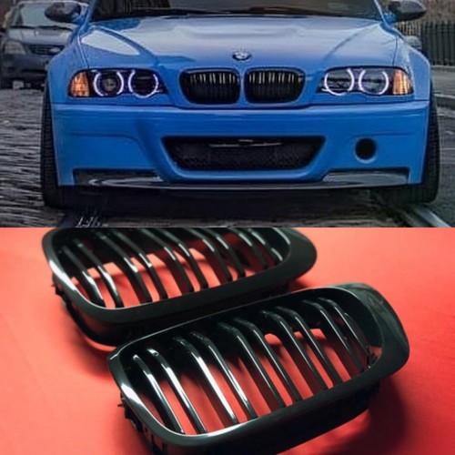 0106 BMW E46 M3 Front Kidney Grilles Grills Gloss Black F8X M3 M4 Style eBay