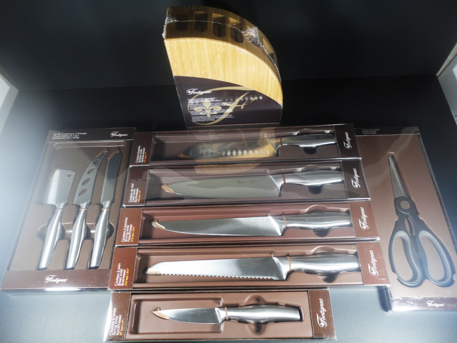 Fontignac Set Santoku Knife kitchen Chef Knife Bread Knife Slicing