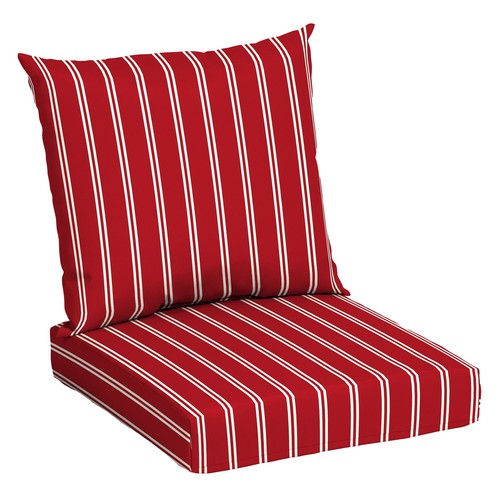 45" L x 22.75" W Classic Red Stripe Rectangle Outdoor 2 Piece Deep Seat Cushion
