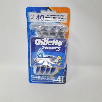 2x Gillette Sensor3 Men s Disposable Razor W/Comfort Gel 40 Degree Pivot 8 Count
