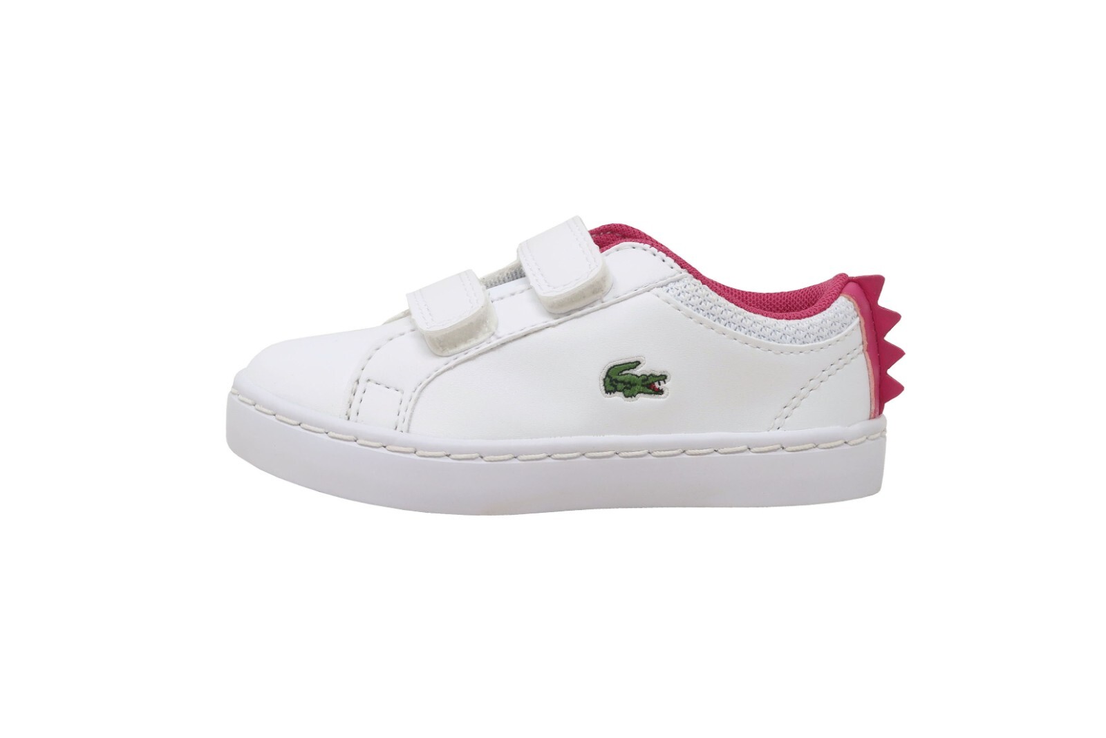 Lacoste Straight Set 119 Hook Loop Toddler Shoes White Pink Size 7-3C UI00231T4  -image