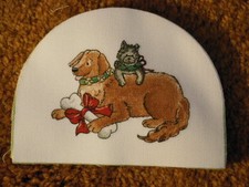 24 fabric pieces - CHRISTMAS DOGS - 5"x3.75" - all alike