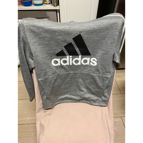 Kids Gray Adidas Pull-Over Hoodie Size XL - Picture 1 of 4
