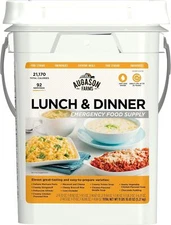 Augason Farms Lunch and Dinner Variety Pail Emergency Food Supply 4-Gallon FD006