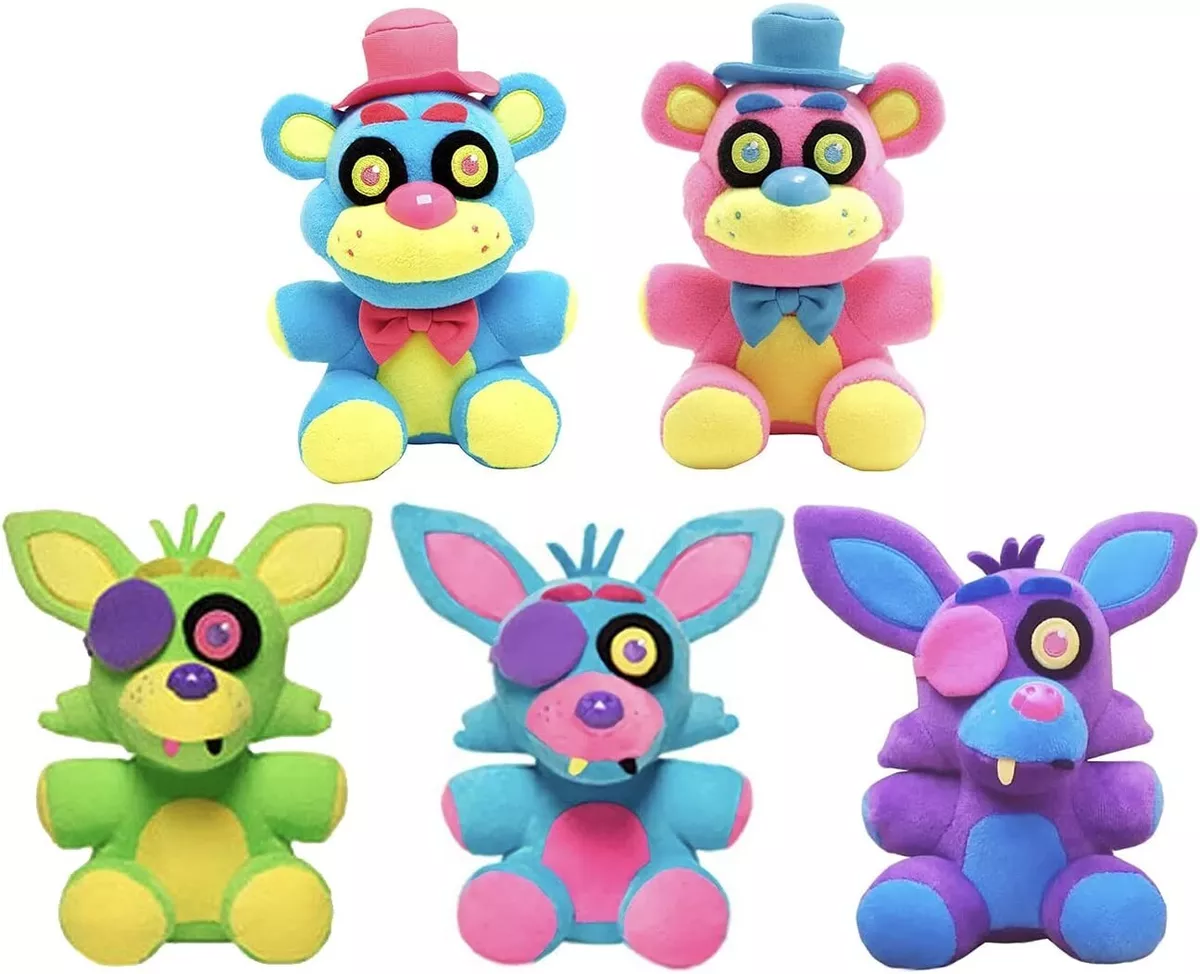 Fnaf Funko FIVE NIGHTS AT FREDDYS Blacklight Plush Set of 6 With