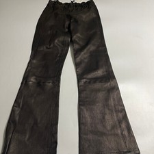 J Brand Womens Washable Lamb Leather Black Crop Pants Sz S Actual 22x26 1070