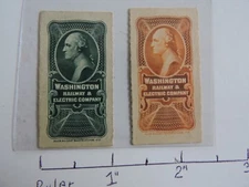 2 Scarce 1903 ? Traction Washington Railway & Electric WR&E D.C. Trolley Tickets