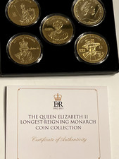 ISLE OF MAN, ASCENTION ISLANDS, FALKLANDS - 2015 GOLD PLATED COIN SET - QUEEN