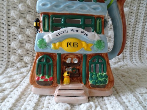 Blue Sky Clayworks Heather Goldminc LUCKY PINT PUB CANDLE HOUSE Tea Light NEW - Picture 3 of 10