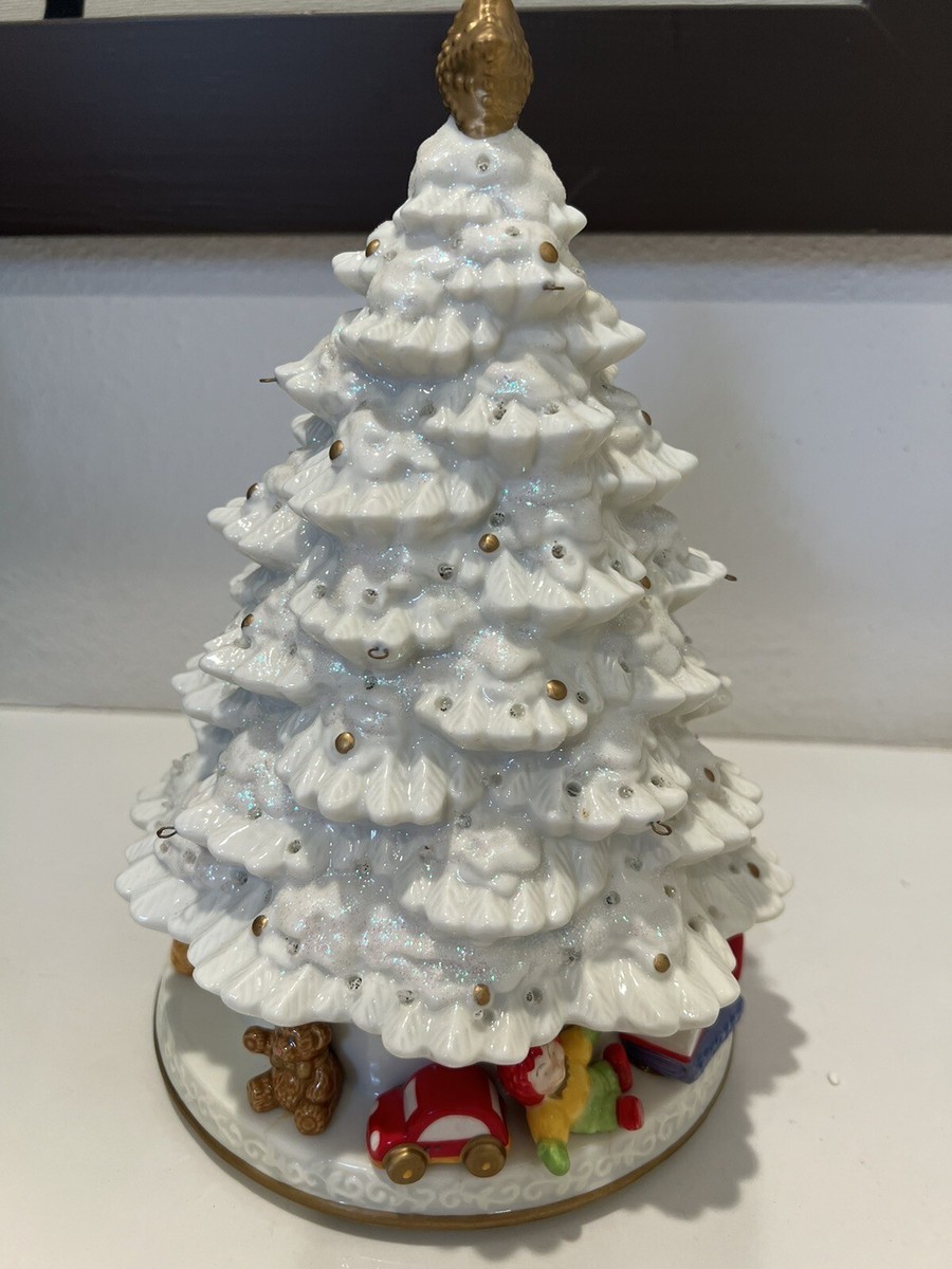 Vintage Avon Christmas Tree Fiber Optic Lighted w/Box Porcelain