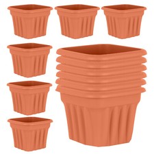 12 x Terracotta Garden Planter 40cm Square Flower Plant Pot Indoor Outdoor