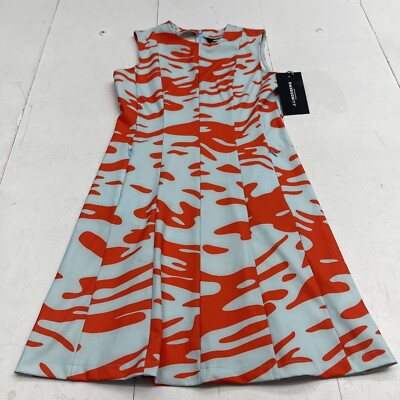 J Lindeberg Jasmin Print Dress Neptune Atomizer Blue Orange Women s Size M New