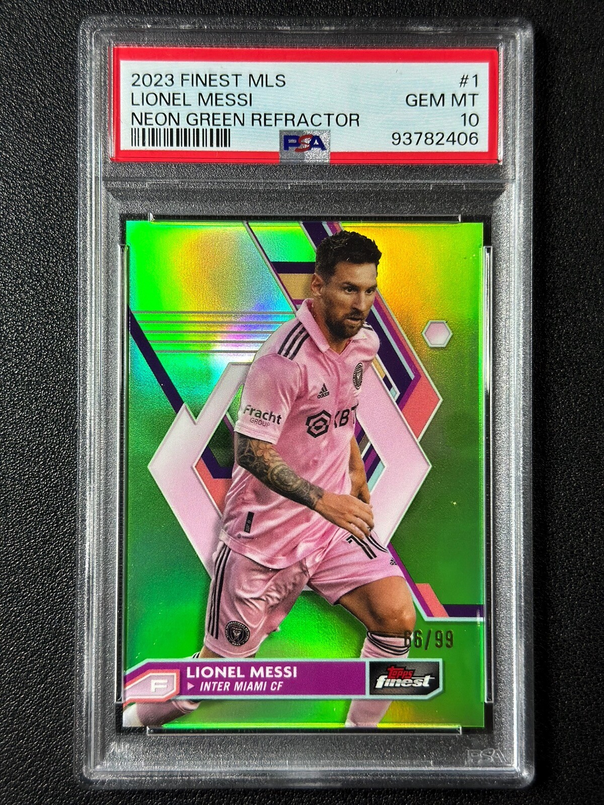 Lionel Messi 2023 Topps Finest MLS #1 Neon Green Refractor Lionel Messi 2023 Topps Finest MLS #1 Neon Green Refractor