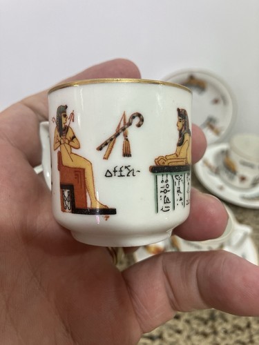 Set of 7- Vintage Suisse Langenthal Porcelain Demitasse Cups & Saucers. Egyptian - Picture 8 of 23