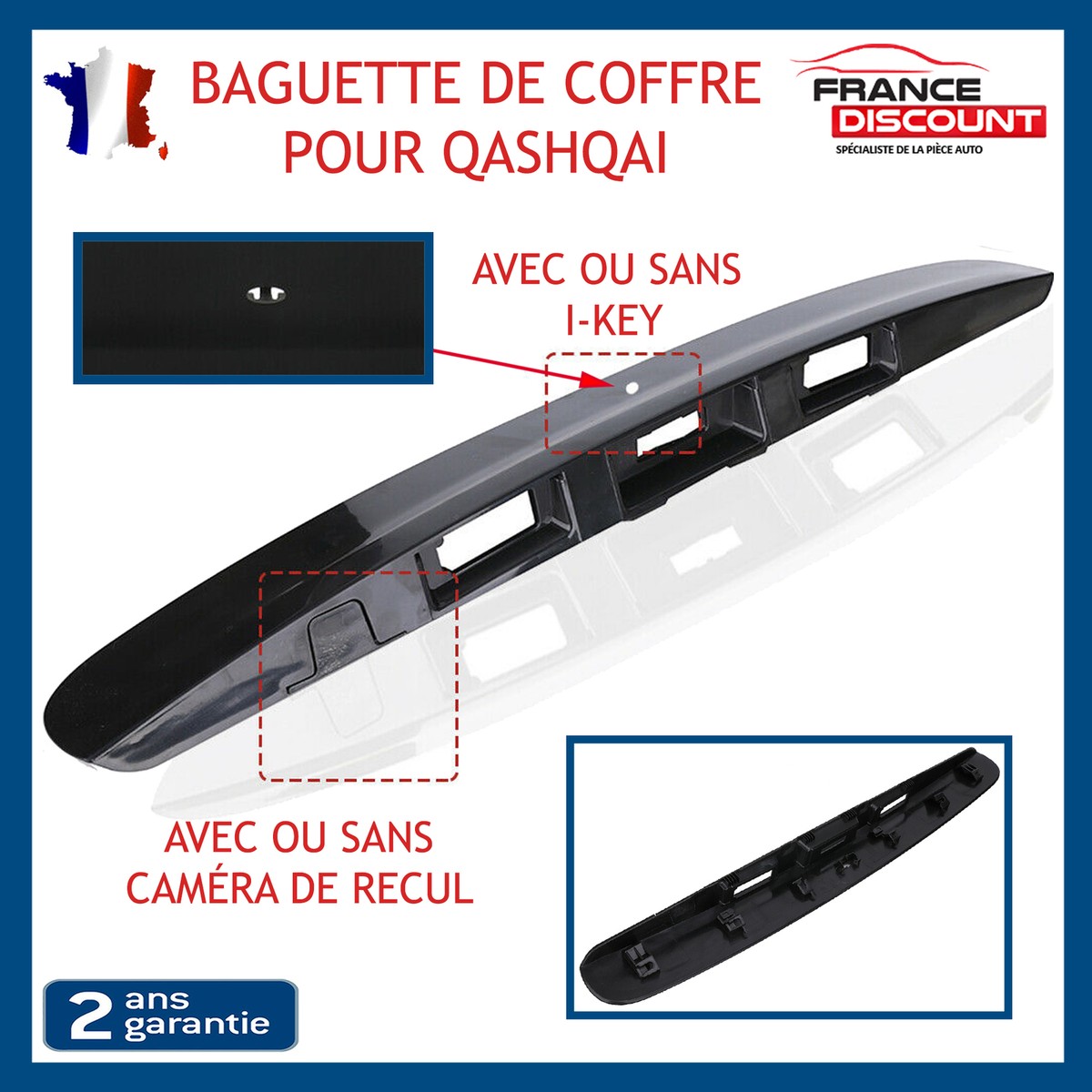 Maniglia Portellone Posteriore Per Nissan Qashqai J10 (2007-2013) - Skd-autoparts - Nero