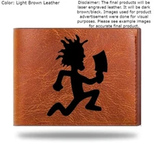 Custom Engraved HATCHET MAN ICP Leather Bifold Wallet - 3 Color Choices