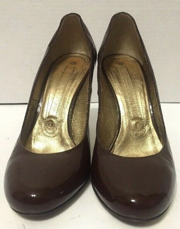 Zapatos de tacón alto Gianmarco Lorenzi punta almendra charol marrón para mujer talla 37 Foto 3 de 4