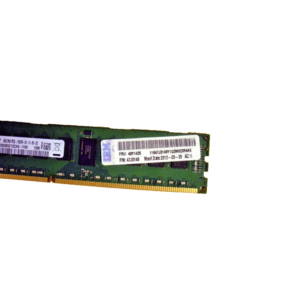 IBM 49Y1425 4GB DDR3 PC3L-10600R ECC SDRAM Memory Module - Image 2 of 3