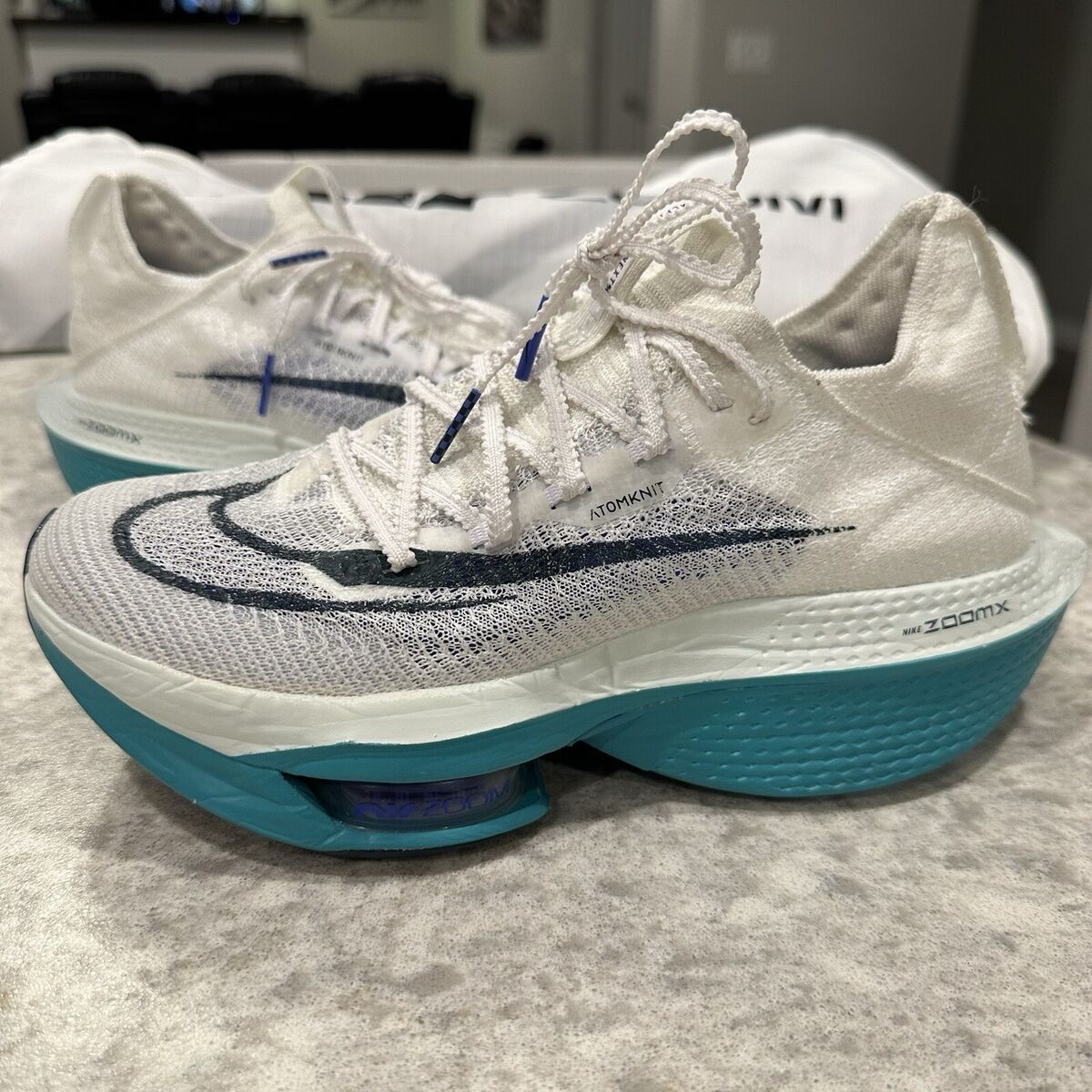 Size 7 - Nike Air Zoom Alphafly NEXT% 2 White Green Running Size 7 - Nike Air Zoom Alphafly NEXT% 2 White Green Running