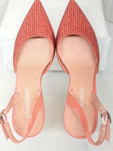 Jeffrey Campbell Women's Rose Combo Zivote Rhinestone Slingback Pumps Size 5 - Picture 4 of 8