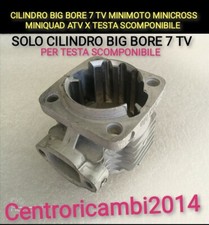 CILINDRO BIG BORE 7 TV MINIMOTO MINICROSS MINIQUAD ATV X TESTA SCOMPONIBILE 