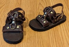 Robinson Crusoe Toddler Baby Brown Leather Sandals Made In Italy - 5