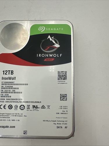 ST12000VN0008 Seagate IronWolf 12TB 7.2K SATA 6Gb/s Internal 3.5" NAS HDD - Photo 3/6