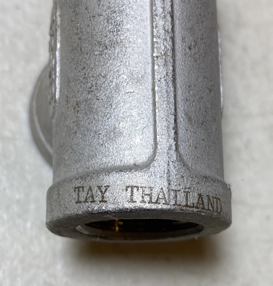 (Qty 5) 1/2 Inch Threaded Pipe Tee 316 Stainless Steel 150 lb - Image 4 of 4