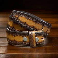 Western Genuine Leather Belt Full Grain Handmade Men's Heavy Duty Without Buckle