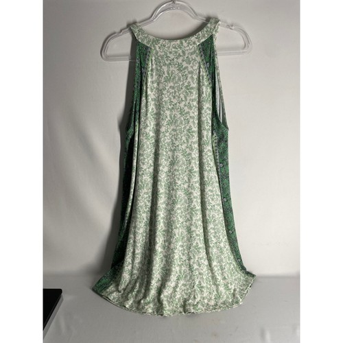 J.Jill High Neckline Green Floral Sleeveless Tank Short Dress w Pockets Size XLP - Picture 6 of 6