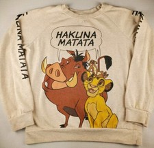 Lion King "Hakuna Matata" Medium Women?sSweatshirt Disney Oatmeal Simba Pumbaa