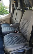 Sitzbezüge nach Maß Kunstleder K1 Schwarz passend für Peugeot Boxer ab 2014