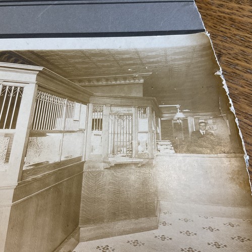 1920s Photo 8" x 8" Interior Of Farmers Bank Milton Junction Wisconsin - Picture 3 of 5