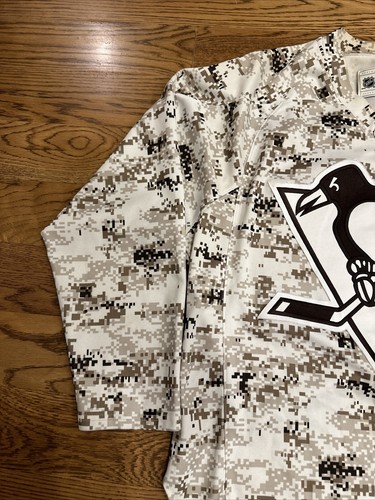 Pittsburgh Penguins Reebok Center Ice Digital Camo Military Jersey Men Size L - Picture 2 of 16