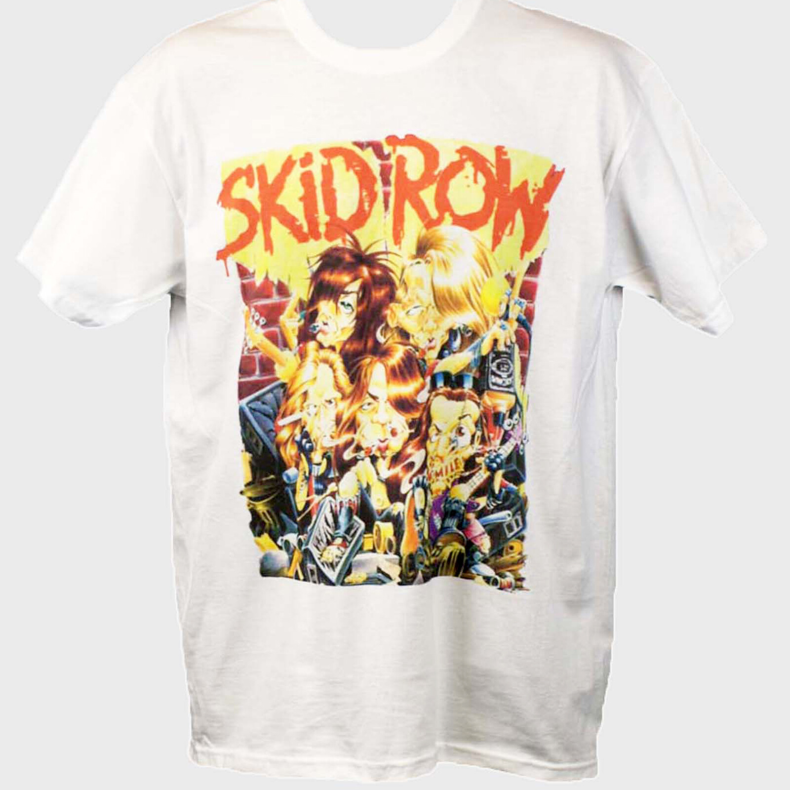 FILA T shirt unisex Skid Row Metal Rock manica corta bianca S 3XL