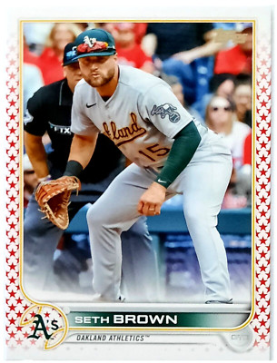 Seth Brown 2022 Topps Update Series US-166 Independence Day SP# 26/76 -Athletics