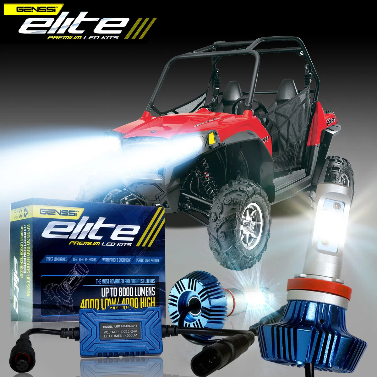 LED Bulbs Headlights Polaris Ranger RZR 800S 900S 1000 XP Light