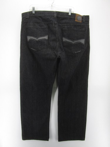 VINTAGE Chams Jeans Men 42 Blue Baggy Hip Hop Loose Y2K Denim Embroidered 42X31 - 第 5/10 張圖片