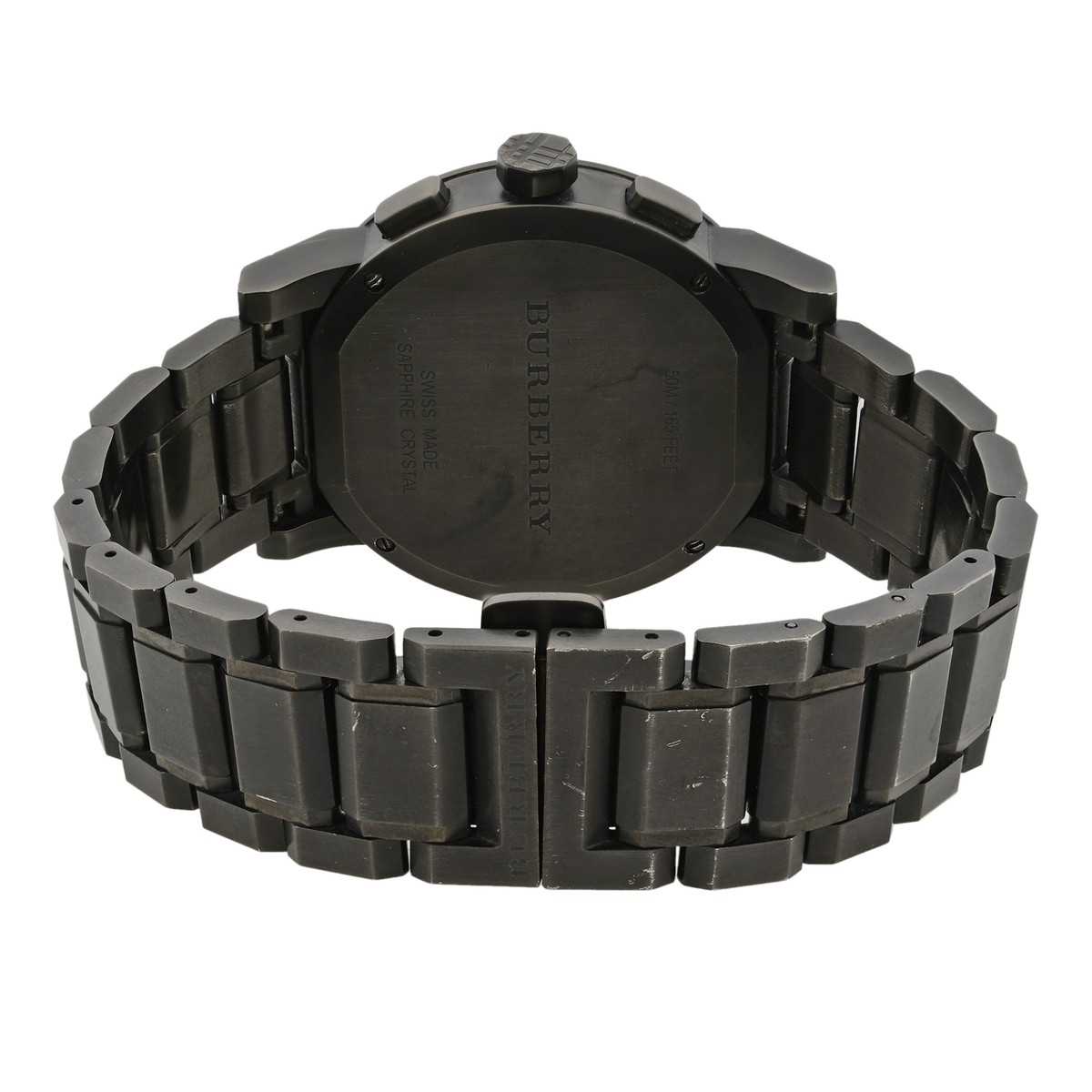 Burberry Chronograph Ion Plated Steel Gray Dial Quartz Mens Watch  