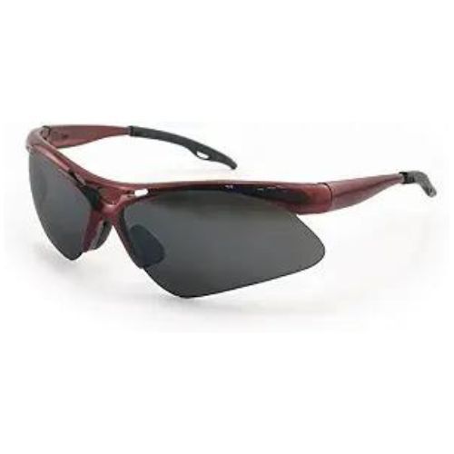 SAS Safety Diamondbacks Safety Glasses, Universal, Gray Lens, Red Frame