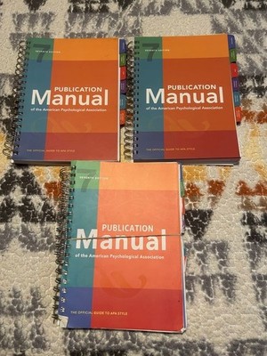 Publication Manual, 7th Edition of the American Psychological Association LOT 3