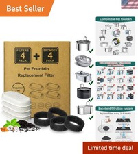 Cat Water Fountain Filter,8 Pack Cat Fountain Filter Replacement for Stainles...
